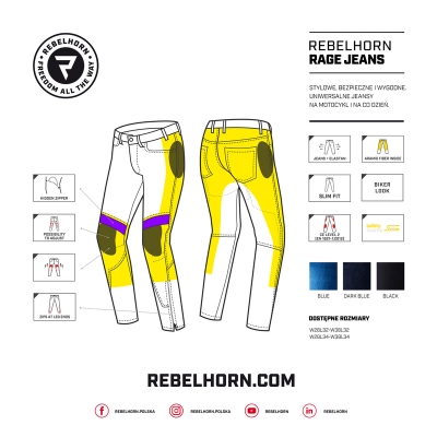 Spodnie jeans Rebelhorn Rage blue
