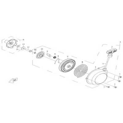 Rozruch ręczny - szarpak CF Moto 500