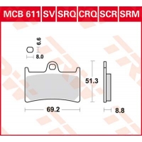 Klocki TRW / Lucas MCB 611 SV - Yamaha